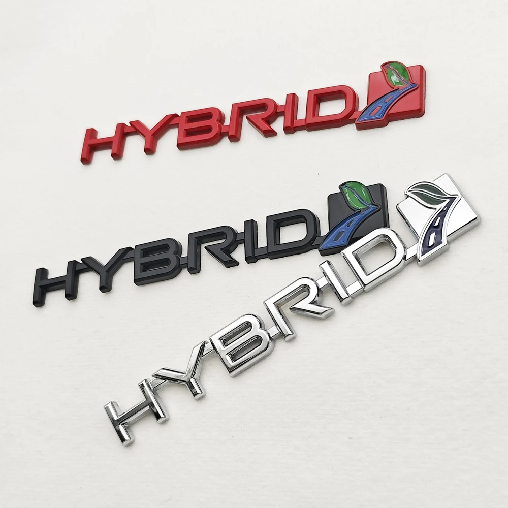 الهجينة شعار سيارة ملصق ثلاثية الأبعاد شعار معدني الجذع الحاجز شارة ملصق مائي اكسسوارات لتويوتا أكورد بريوس كامري كراون أوريس Rav4 أكوا