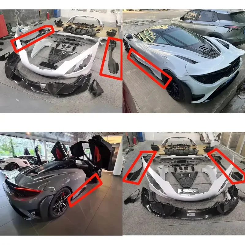 Carbon Fiber 720s 765 Side Skirts Car Lower Extensions Body Kits Car Side Bumper Parts Car Exteriors