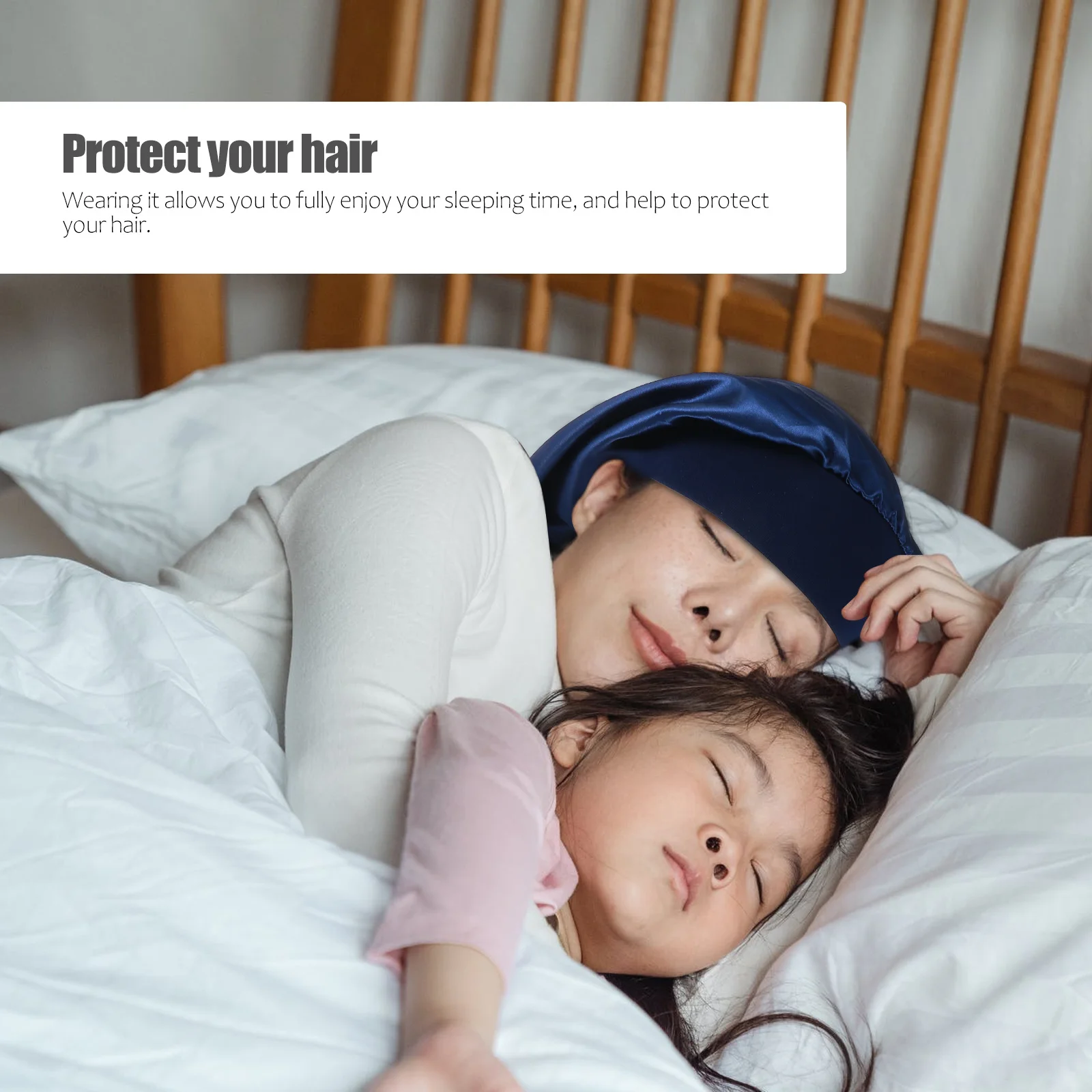 Penutup Kepala Satin dengan Ikat Elastis untuk Kepang, Dreadlocks, Rambut Keriting saat Tidur, Perjalanan, Ringan, Mudah Dipakai, Penutup Rambut untuk Kepang