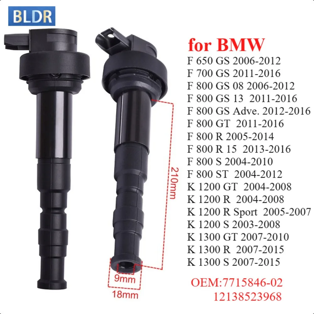 

2pcs 12138523968 7715846-02 Ignition Coil for BMW Motorrad F 650 GS 2006-2012 F 800 R F800 GS Adventure K 1200 K1300