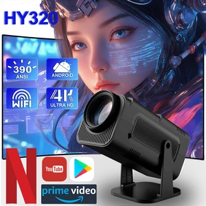 2025 4K Android 11 Projector Native 1080P 390ANSI HY320 Dual Wifi6 BT5.0 1920*1080P Cinema portable Projetor upgrated HY300