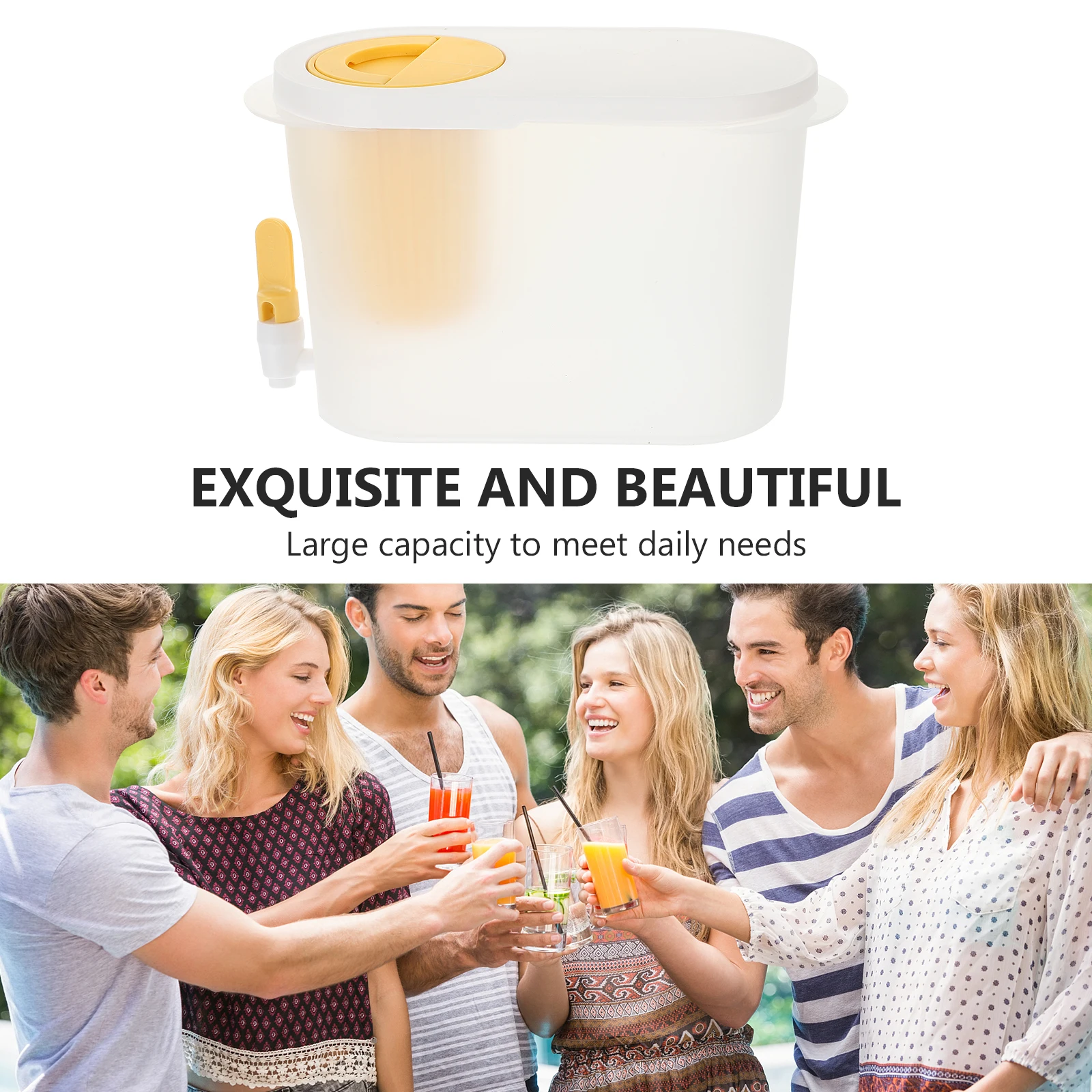 

Faucet Cold Water Bottle Cooler Dispenser Jug Drinks with Tap Container Kettle White Fridge Beverage Office