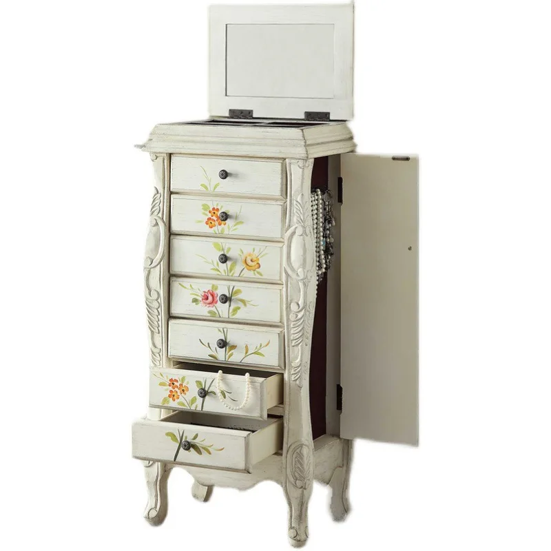 Portagioie con sette secchi per camera da letto, portagioie con specchio