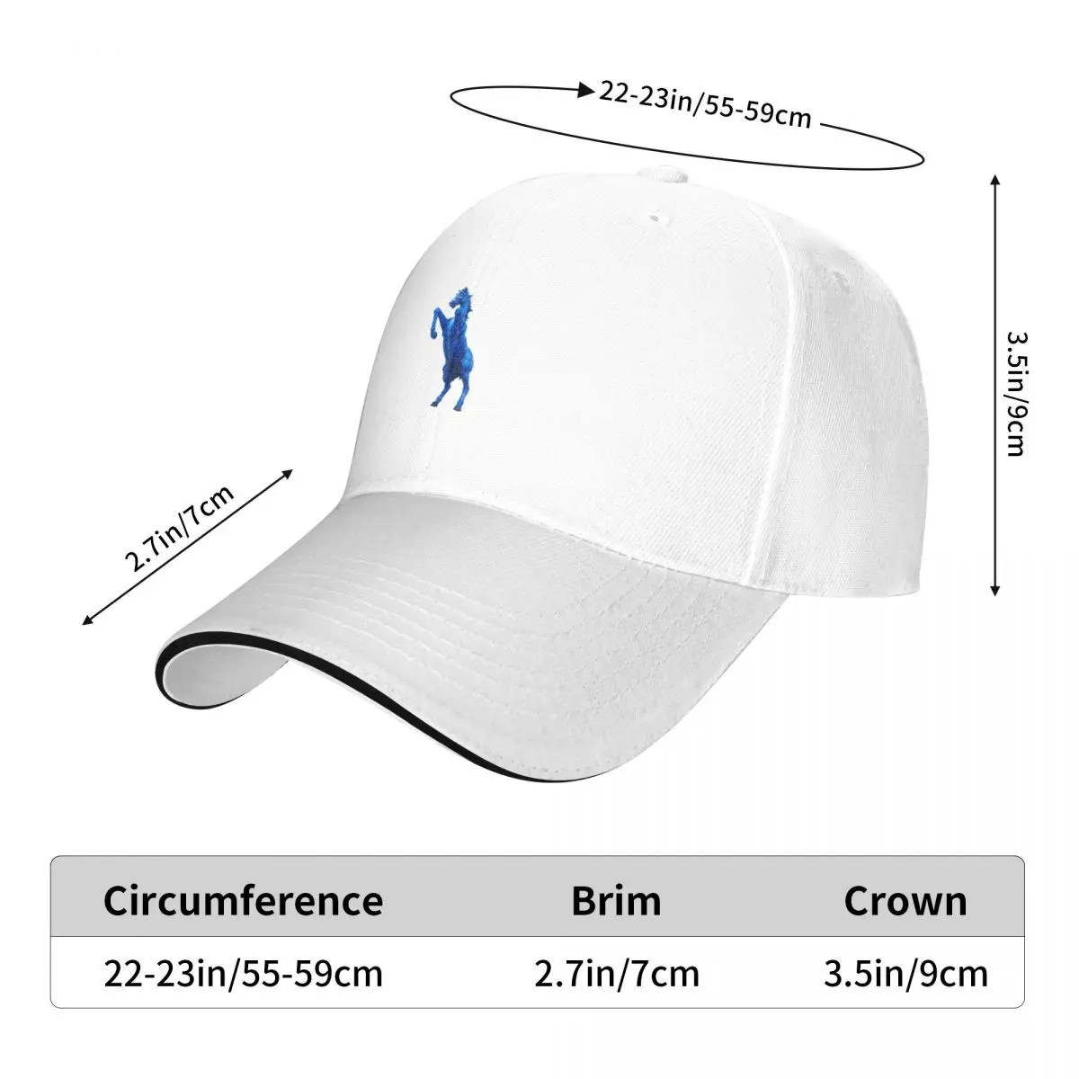 Colorado blue horse white background Baseball Cap Luxury Man Hat Gentleman Hat Visor Anime Hat Women Men\'s