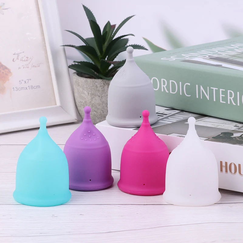 1PC Portable Menstrual Cup Medical Silicone Leak-proof Lady Women Menstrual Period Cup Feminine Hygiene Product For Travel.