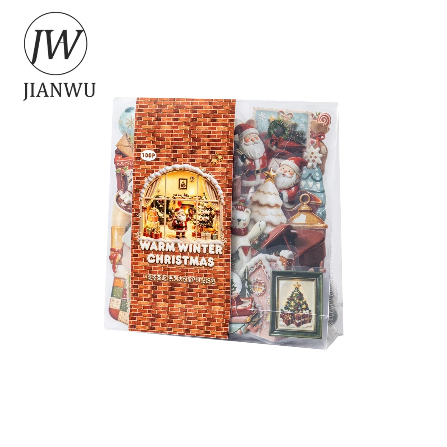 JIANWU Vintage Christmas Decoration Landscape Material Collage Scrapbooking PET Sticker Creative DIY Journal Stationery view 6