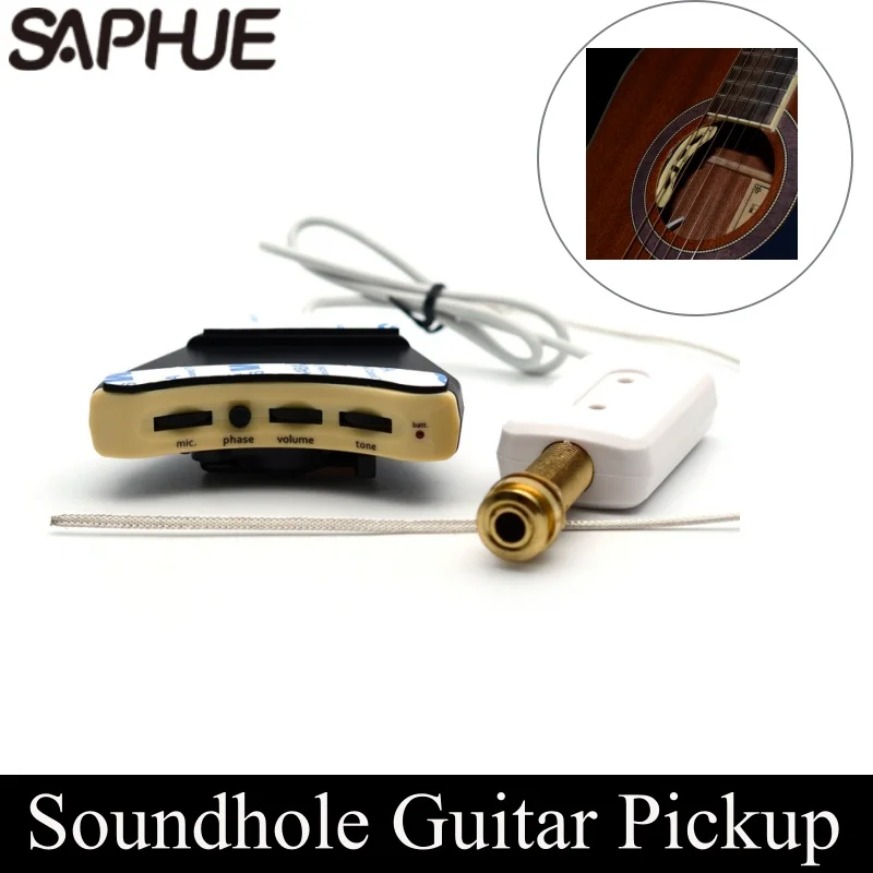 

Звукосниматель для гитары Soundhole Белый звукосниматель с серебряным пьезо-или жестким голым пьезо-пезо-выходом на конце