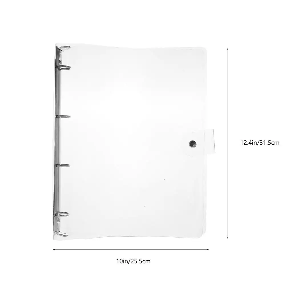 2PCS Transparent Binder Covers A4 Size Notebook Shells 4 Ring Binders School Office Supplies Plastic Dust Proof Study