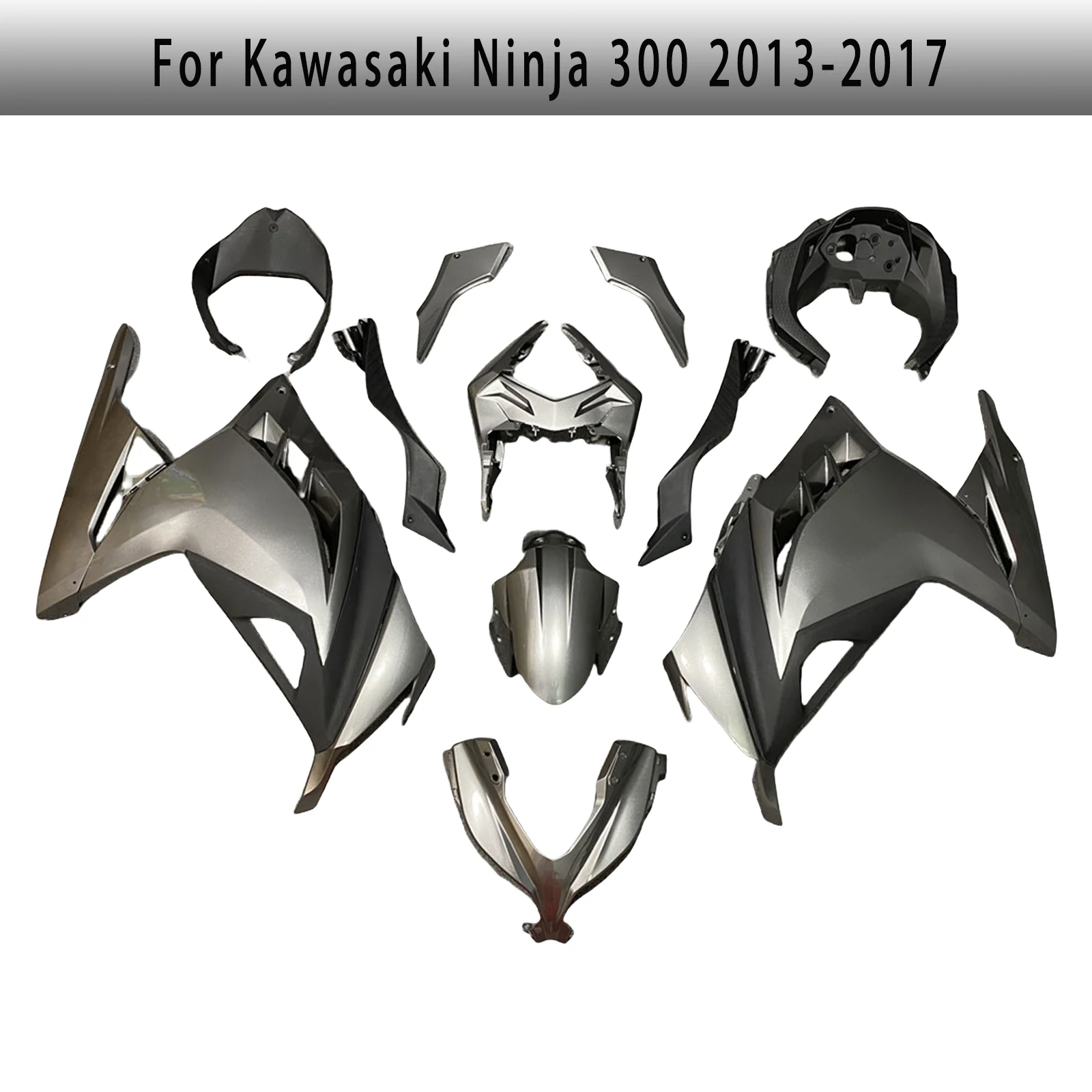 For Kawasaki Ninja 300 2013-2017 2014 2015 Motorcycle ABS Plastic Fairing Kit, Motorcycle Ninja 300 EX300 Body Fairing Silver