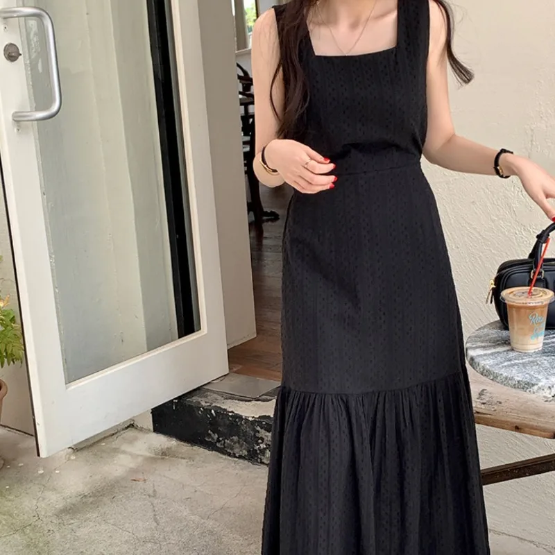 เดรสยาวทรงสี่เหลี่ยม คอปก แขนยาว แต่งลายดอกไม้ ดีไซน์เก๋ไก๋ สไตล์ฝรั่งเศส เหมาะสำหรับฤดูใบไม้ผลิและฤดูร้อน