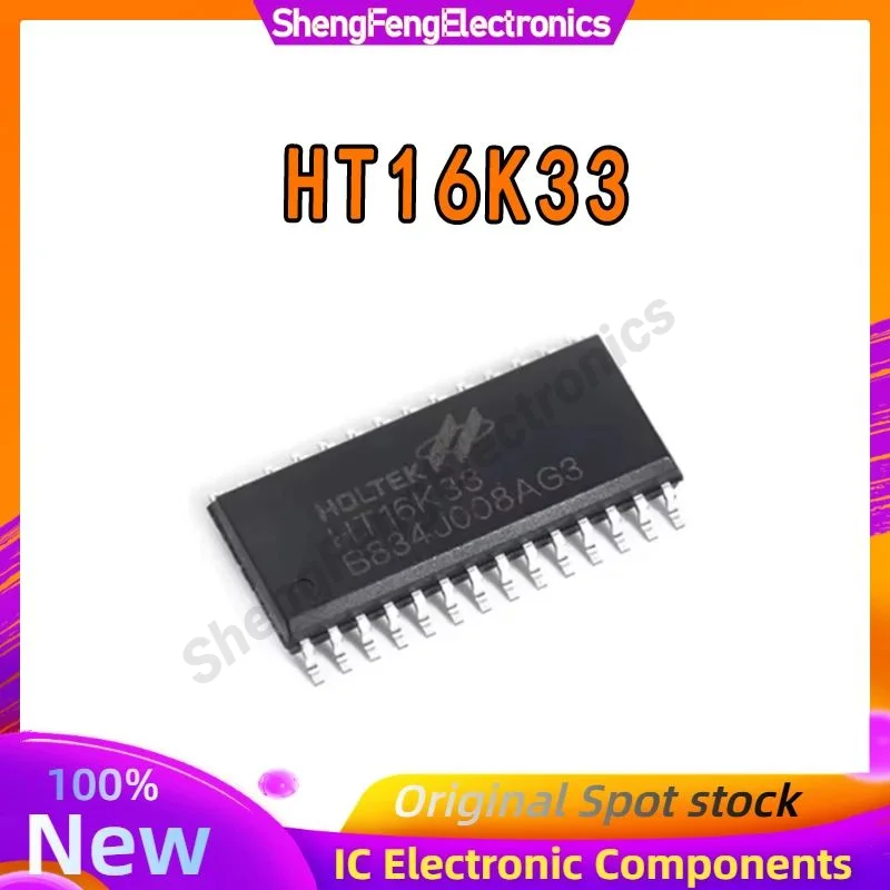 5PCS ใหม่สต็อก SMD HT16K33 SOP-28 RAM mapping 16*8 LED controller driver ชิป IC