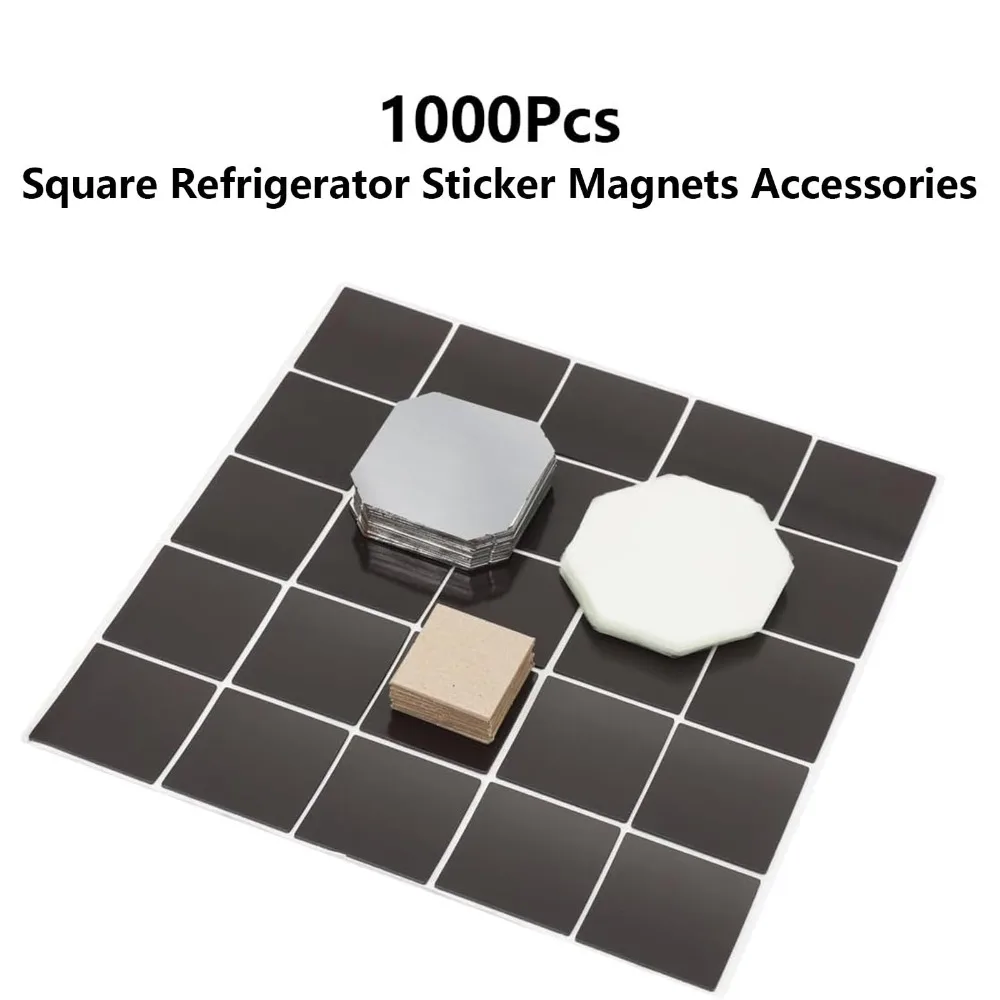 

1000Set Square Fridge Magnets Parts Supply 63.5x63.5mm Badge Material for Business Favors Party Kids Gift Consumable
