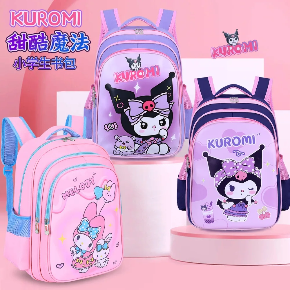 

Детский рюкзак Sanrio Kuromi My Melody, милый школьный рюкзак, водонепроницаемый легкий эргономичный рюкзак на плечо для детского сада для девочек