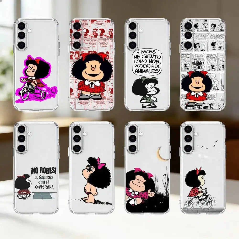 

Cartoon Mafalda Phone Case For Samsung Galaxy A91,80,73,72 ,71,53,52,32 ,31,22,21s,20,Transparent Case