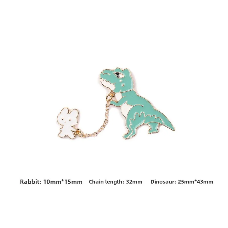 Creative Funny Rabbit Walking Dinosaur Brooch Cartoon Casual Gift Badge Pin DIY Clothing Bags Hat Scarf T-shirt Jeans Decoration