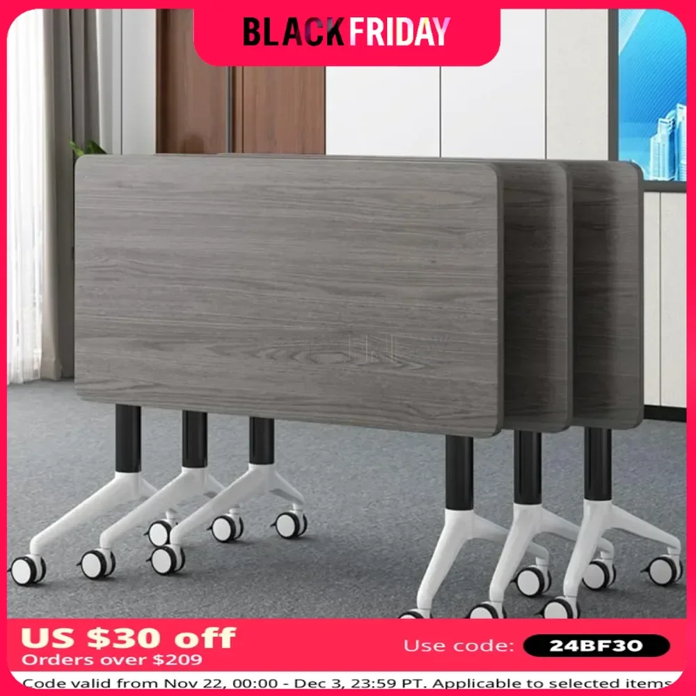 

Conference Table, Folding Conference Room Tables with Flip-Top Design, Mobile Seminars Dynamic Meetings(Gray, 47.2×15.7×29.5in)