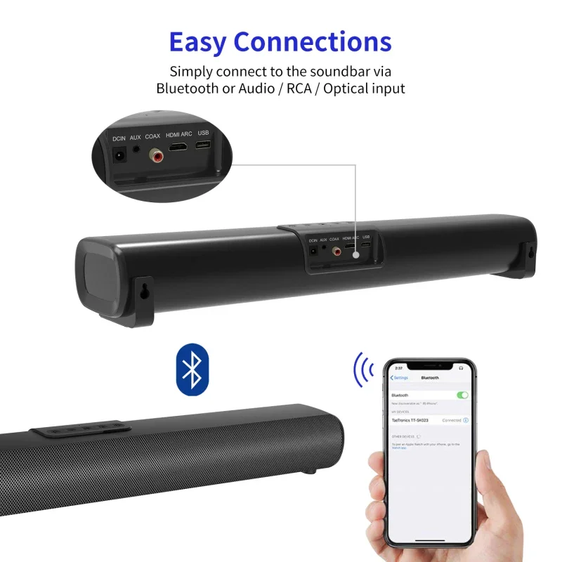 50 واط عالية الطاقة المحمولة صدى جدار التلفزيون سمّاعات بلوتوث مضخم الصوت نظام المسرح المنزلي مشغل موسيقى أشرطة الصوت