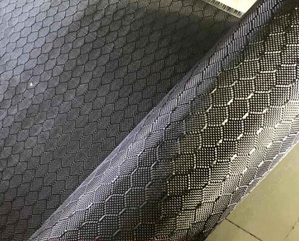 1PC 3K 240gsm Real Carbon Fiber Cloth Fabric Hexagonal Jacquard Weave 100*50