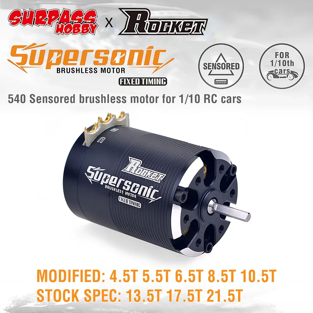 UniFlyRocket Supersonic 540 4.5T 5.5T 6.5T 8.5T 10.5T 13.5T 17.5T 21.5T Sensored Brushless Motor For Modified Spec Stock 1/10 RC