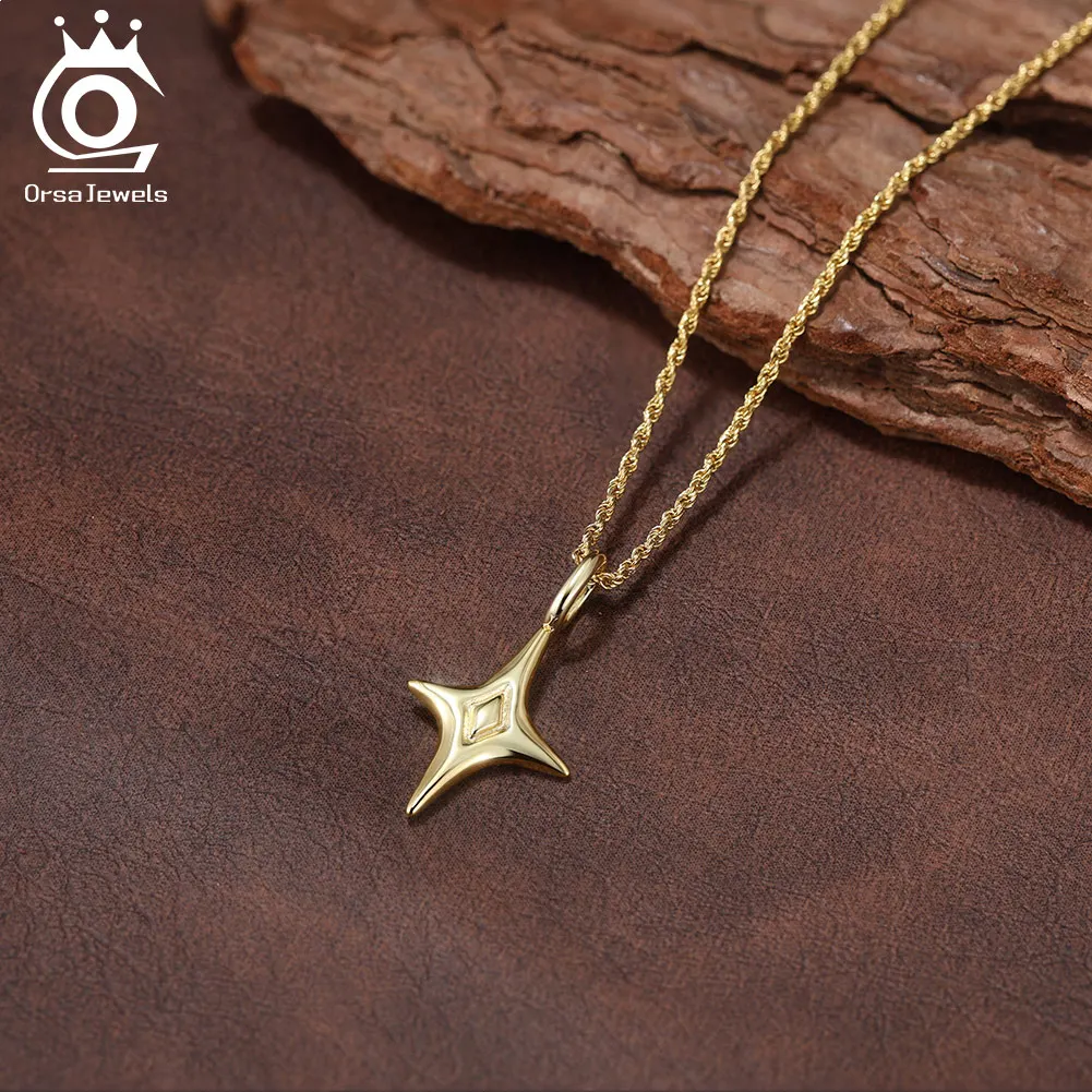 

ORSA JEWELS Базовое панк-колье с крестом для мужчин, 100% серебро 925 пробы, серебряный кулон-крест, христианский религиозный подарок SNMN14