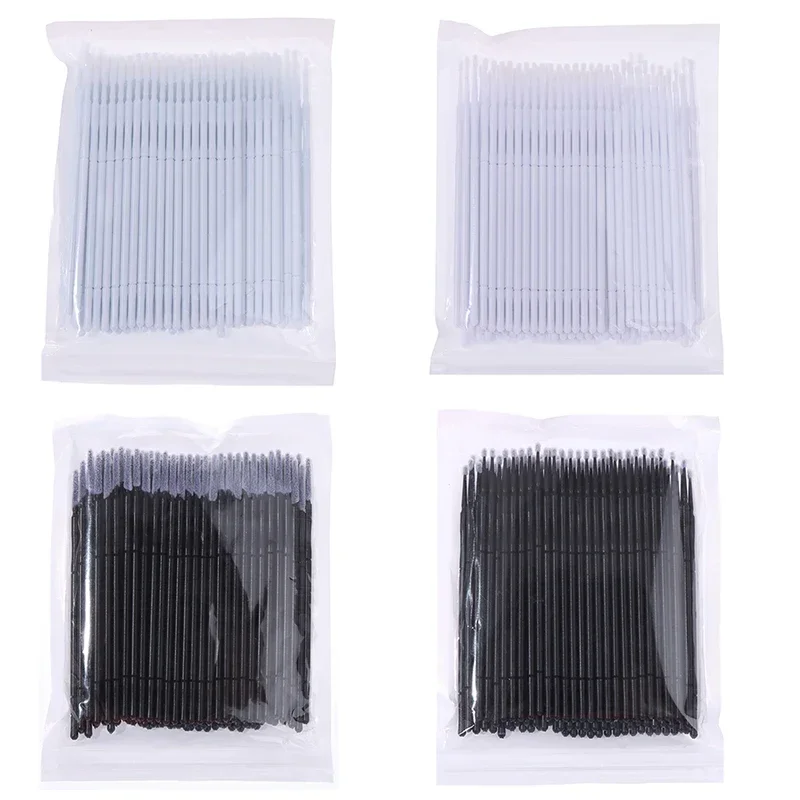 100 Stuks Professionele Wegwerp Wimperverlenging Micro Borstel Applicator Make Up Mascara Wattenstaafje Borstels Wattenstaafje make-up kwasten