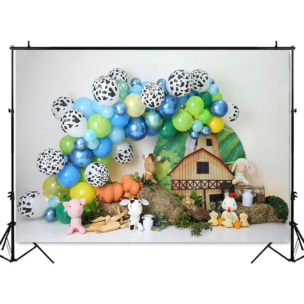 Farm Theme Background for Photography Barn Cake Smash Portrait Backdrop for Photo Studio Newborn Child Kids Banner Decoration