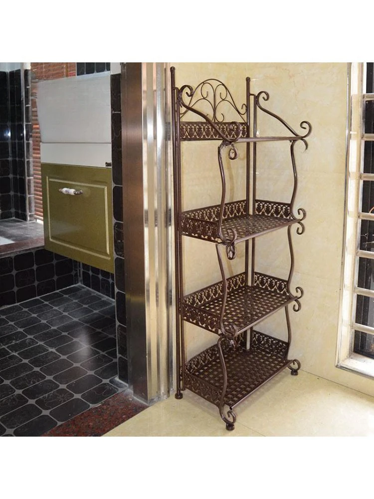 

Bathroom rack wrought iron multi-function small shoe rack shelf bookshelf multi-layer creative folding mini rack