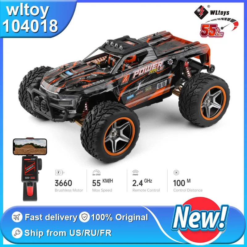 

Rc Car WLtoys 104018 104019 4WD 1:10 2.4G Off Road Remote Racing Trucks 55KM/H Brushless Motor Drift Control Cars Toys for Kids