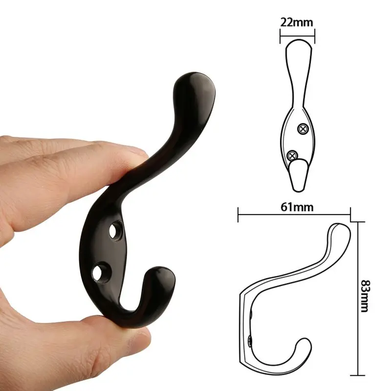 1pc Coat Hook Wall Mounted Hooks Clothes Rack Robe Hook Zinc Alloy Furniture Hook For Home Coats Hat Clothes Hanger Towel Keys