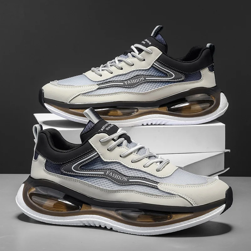 Men's mesh breathable sneakers summer new shock-absorbing outdoor racing running shoes students lightweight speed sports shoes