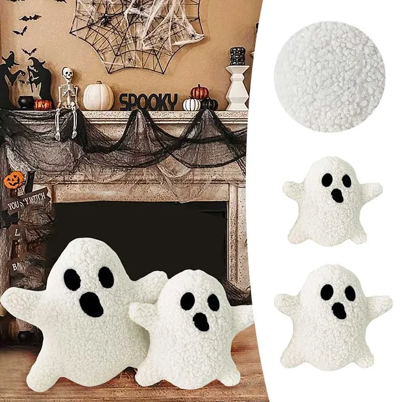 Halloween Ghost Pillow Plush Ghost Throw Pillow Halloween Decorative Gift Pillow Cushion Gift Sofa Bedroom Decor Sleep Cushion