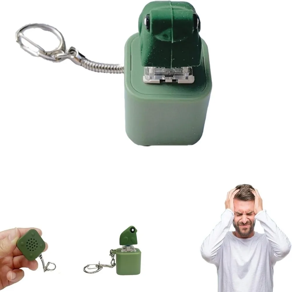 Rechargeable Croaking Frog Keychain Key Button Stress-Relieving Clicky Keyboard Fidget Keychain Pass The Time