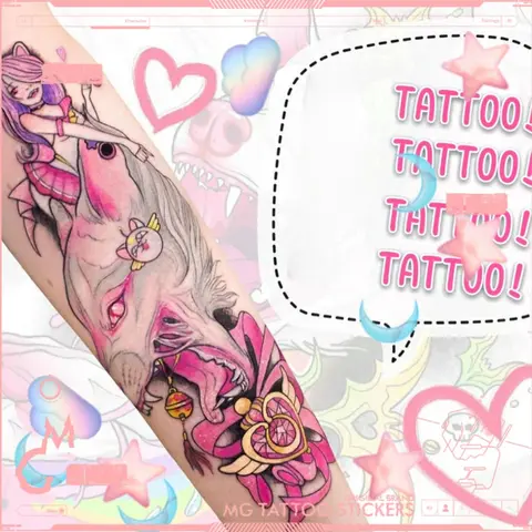 Cartoon Fox Sexy Tatoo Sticker Lasting Fake Tattoo for Woman Man Arm Temporary Tattoo Anime Art Faux Tattoos Waterproof Tatuajes