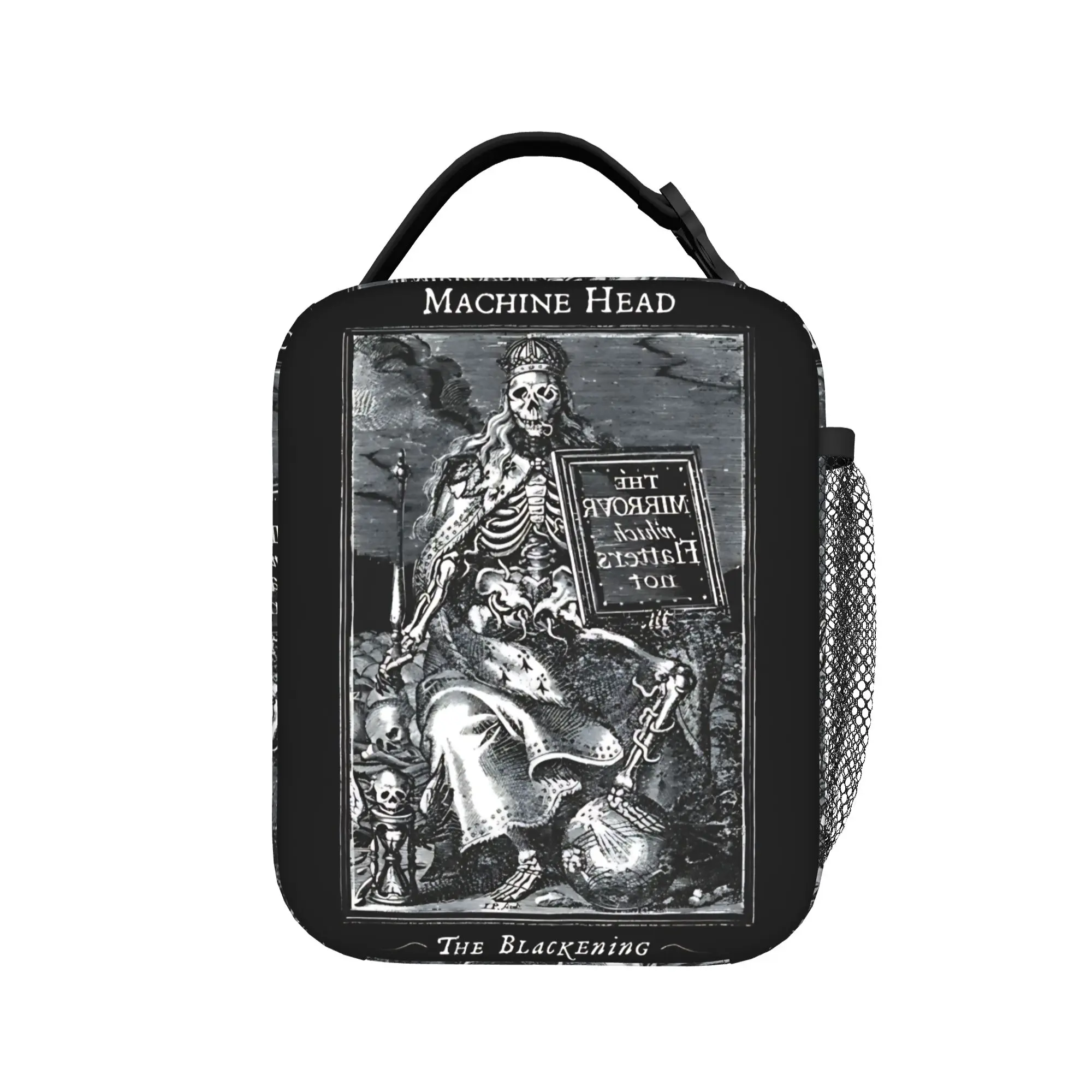 Machine Head The Blackening Skeleton King Print Lunch Bag  Kawaii Lunch Box School Tote Food Bags For Girls Designer Cooler Bag