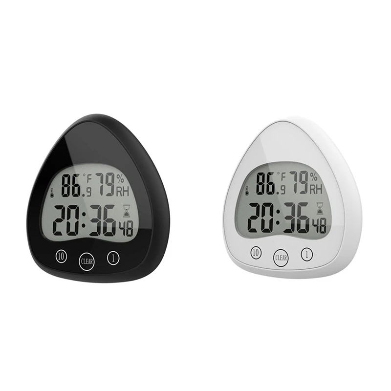 Promotion! Digital Bathroom Shower Kitchen Clock Timer,Waterproof Visual Countdown Timer,Indoor Temperature Humidity Display