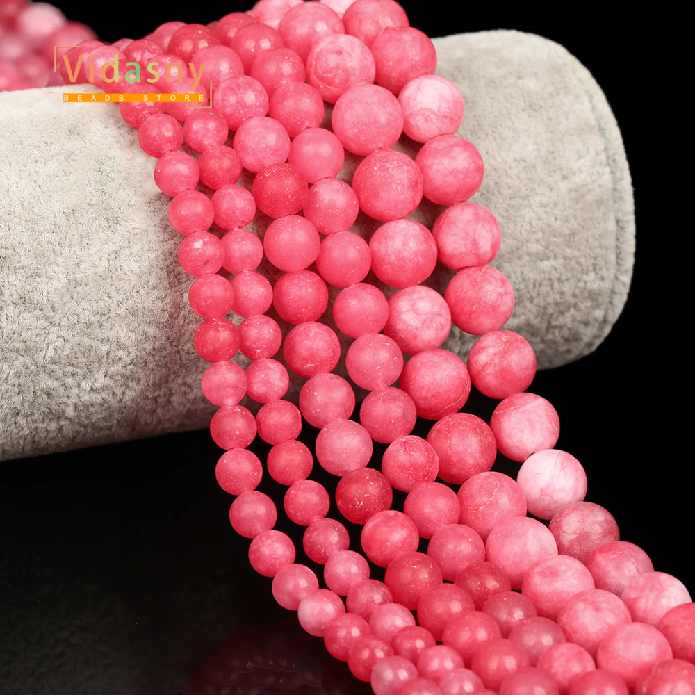 Natursteinperlen, Rhodochrosit, Chalcedon, für die Schmuckherstellung, runde lose Perlen, DIY-Zubehör, Armband, 6 mm-10 mm, 15 Zoll – Detail 6