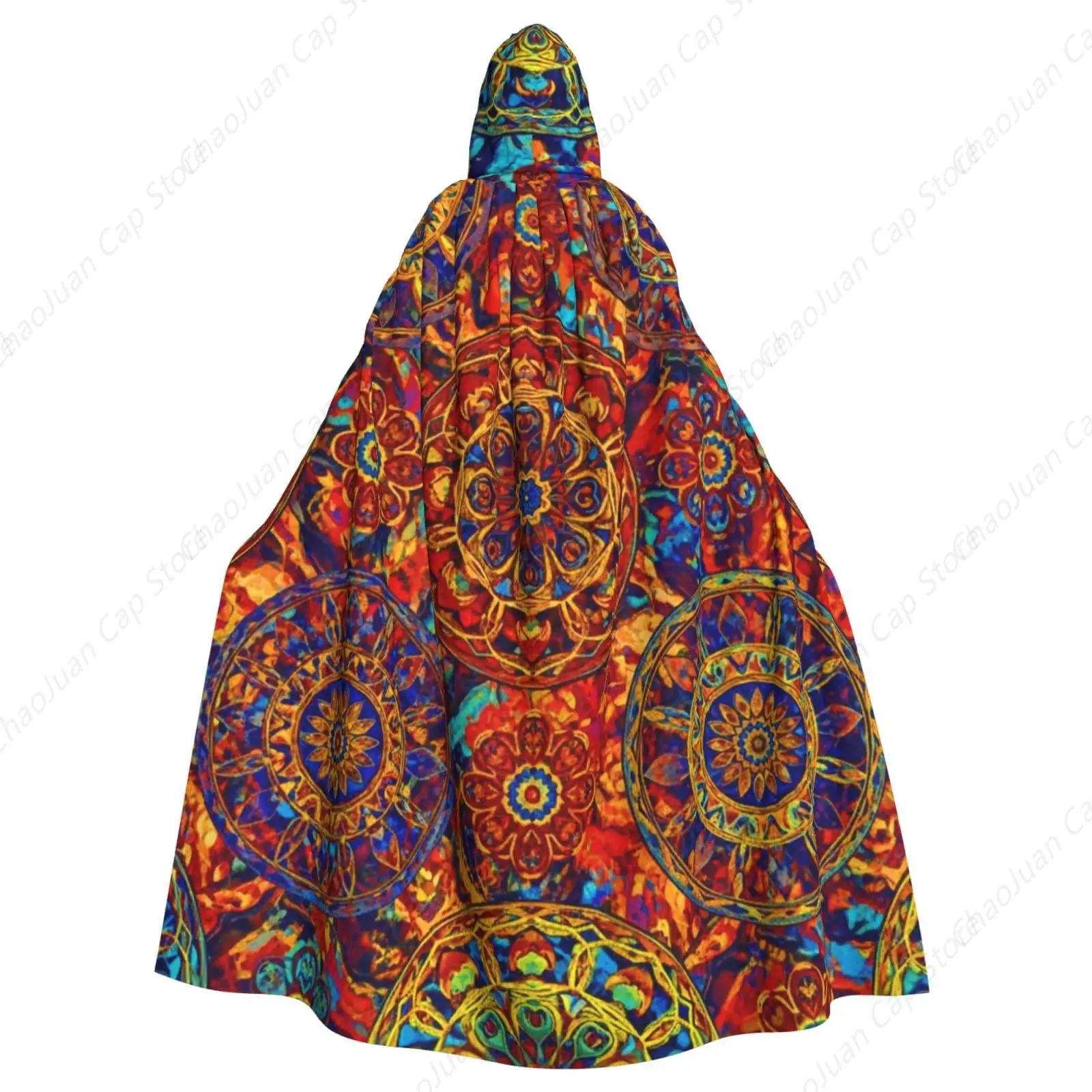 

Плащ с капюшоном Плащ унисекс с капюшоном Рождественский плащ Накидка ведьмы Косплей Костюм, совместимый с древней индийской триповой мандалой