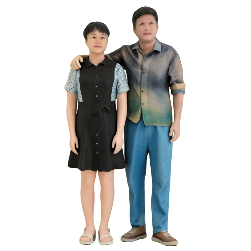 Double doll 3D printing AI real body bust animation couple figure creative model gift