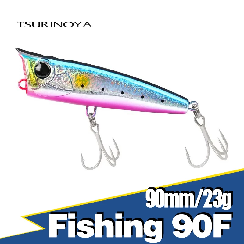 TSURINOYA – leurre rigide Popper de surface, appât artificiel de haute résistance pour la pêche en eau salée, 90mm, 23g
