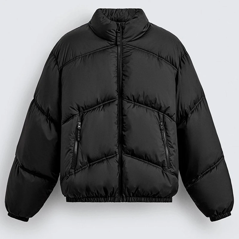 

Новая высококачественная модная мужская утепленная куртка на осень-зиму 2026 года с воротником-стойкой, свободного кроя, из технологичной ткани