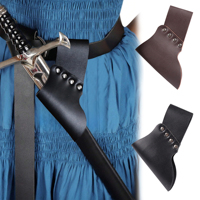Medieval Belt Accessories Knight Double Back Sword Scabbard Frog Seat PU Leather Sword Buckle Belt Holster Viking Role Play
