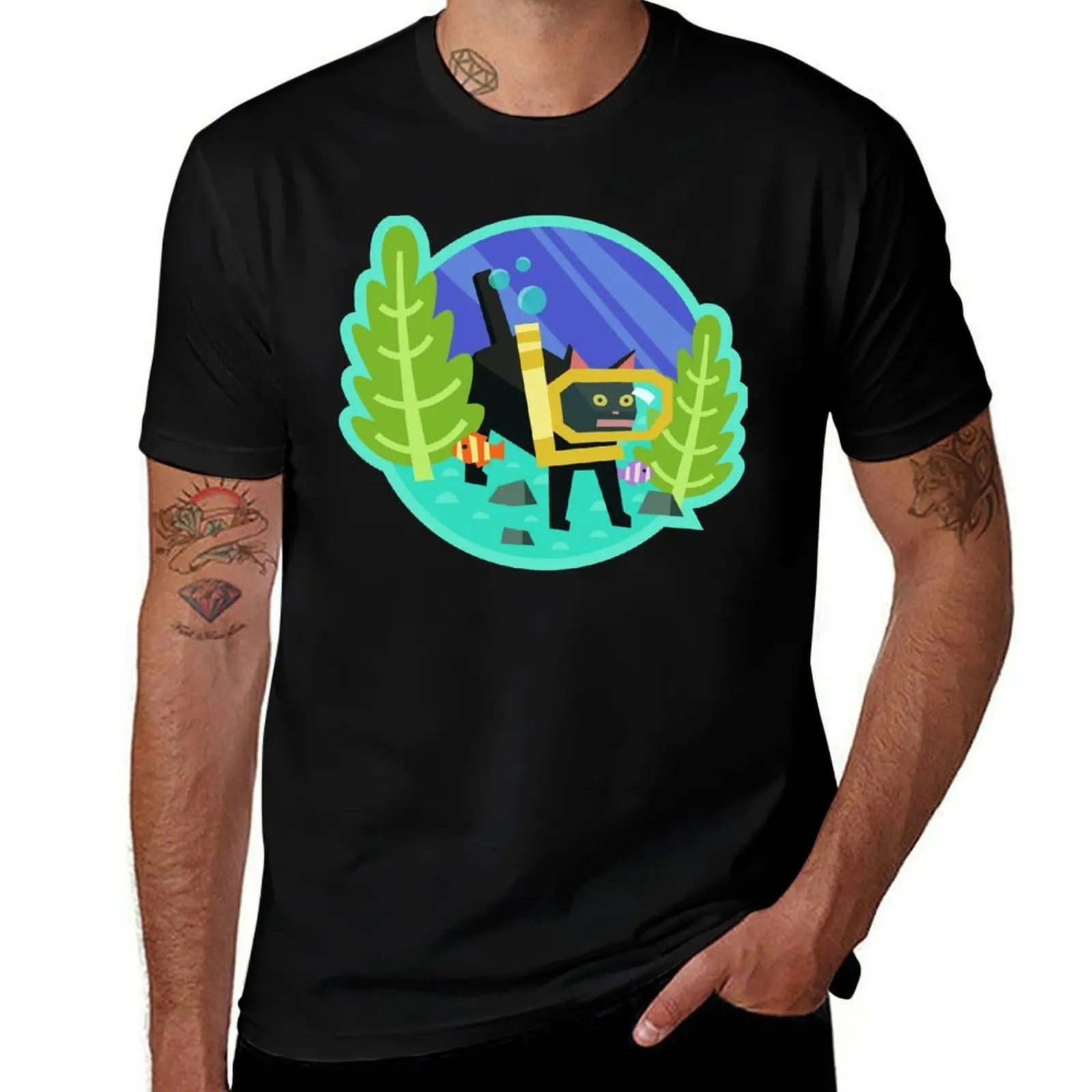 Katamari Damacy Scuba Cat T-Shirt t shirts for man pack cotton T-Shirt