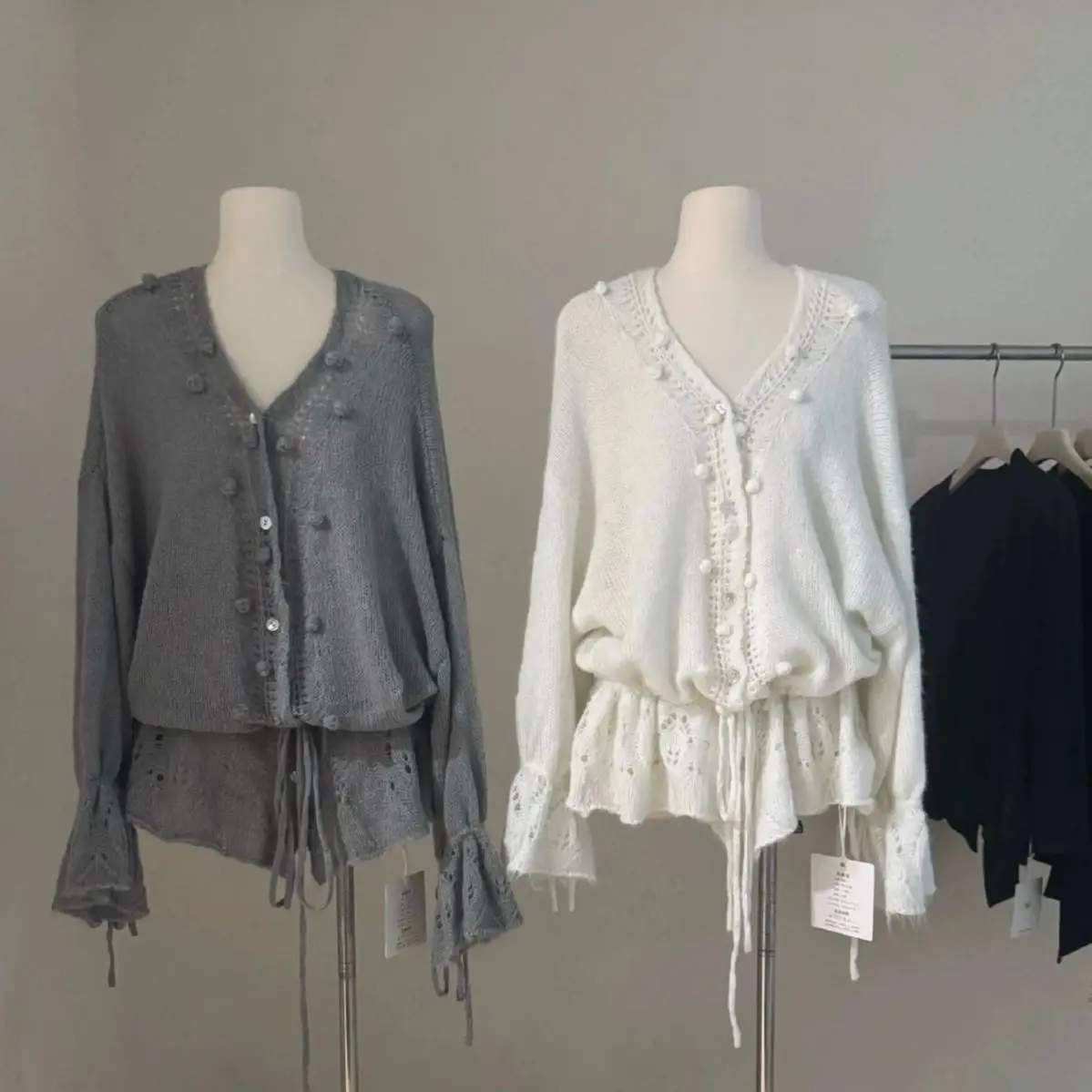 

Lace-up shirt for women 2025 early spring new long-sleeved sun protection top Korean long-sleeved shirt