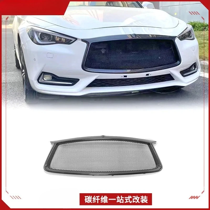 SAAR, совместимая с Infiniti Q60 CV37, модификация решетки из углеродного волокна, замена OE, оригинальный стиль, передняя маска для лица