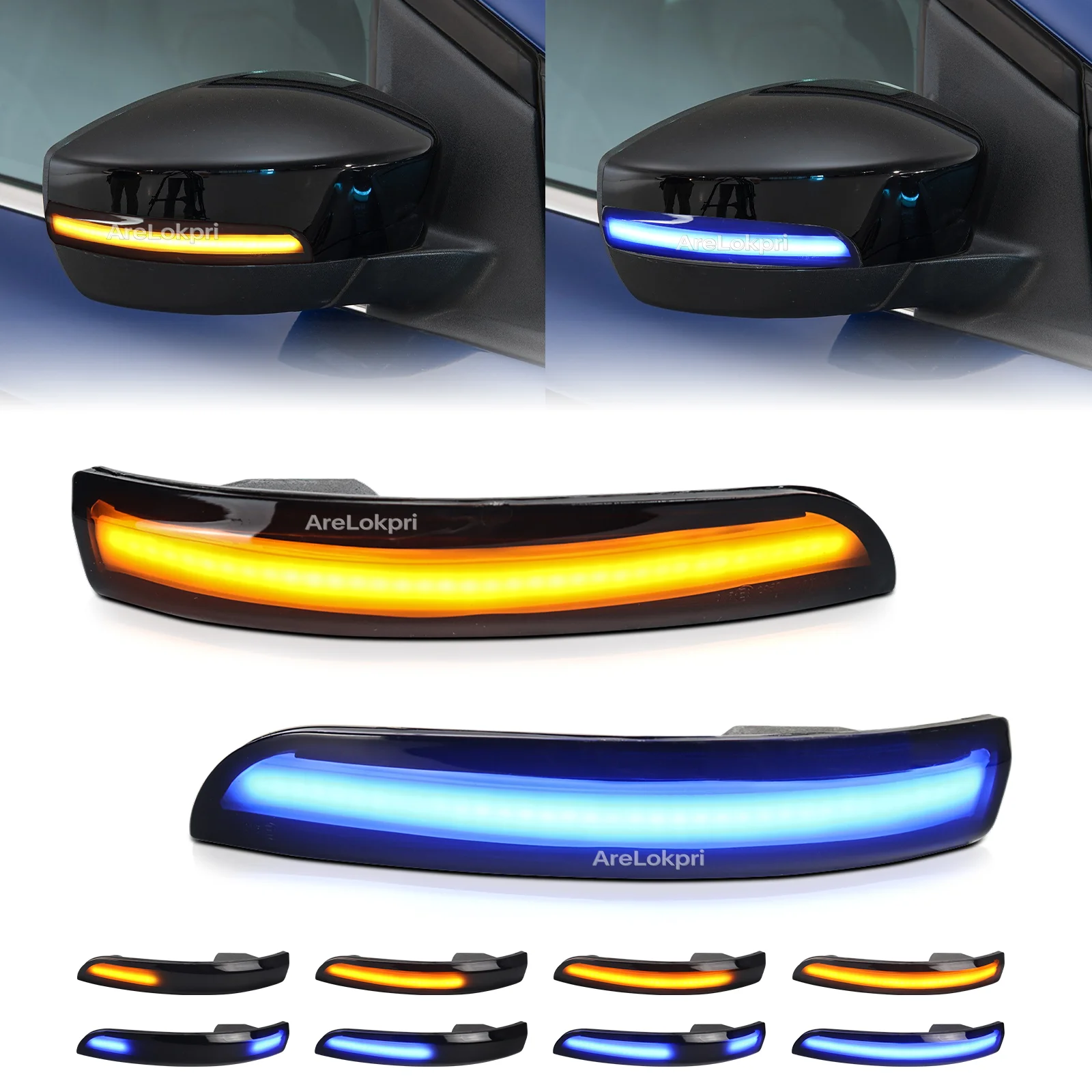 Dynamic Turn Signal Car LED Side Mirror Indicator Blinker Sequential Light For Ford Kuga II Escape 2013-2019 EcoSport 2013-2018