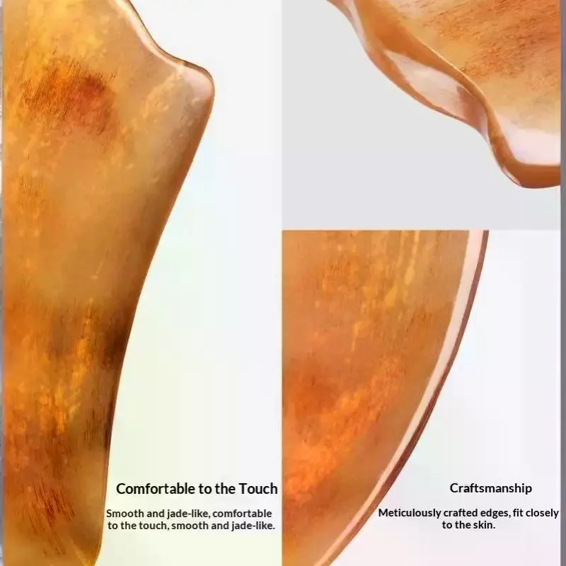 1Pcs Universal Body Massage Board Natural Ox Horn Gua Sha Board For Unblocking Meridians And Beauty