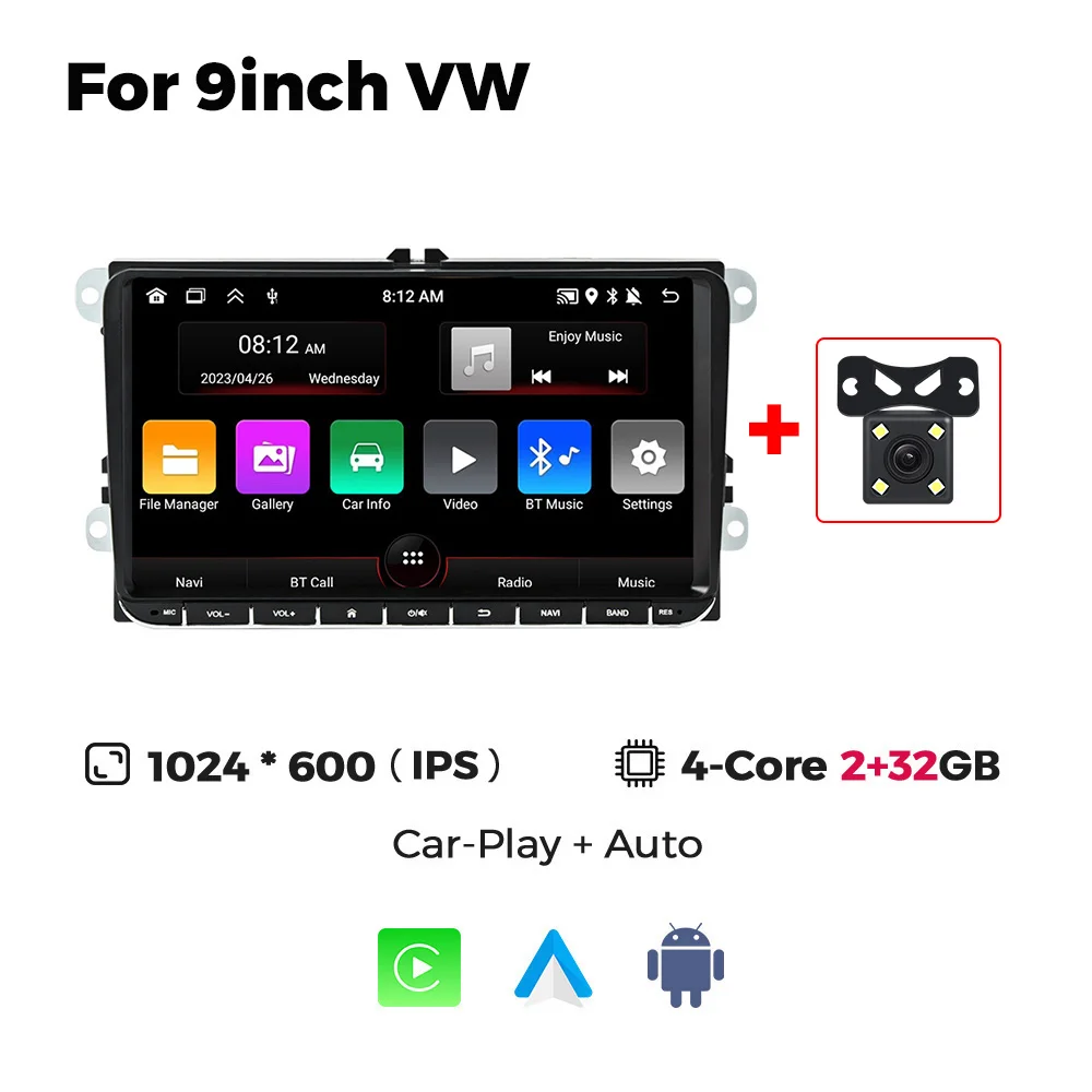 Mekede Android 13 Autoradio Multimedia Speler Voor VW Volkswagen Skoda Octavia Golf 5 6 Touran Passat B6 Polo Jetta Carplay AUTO