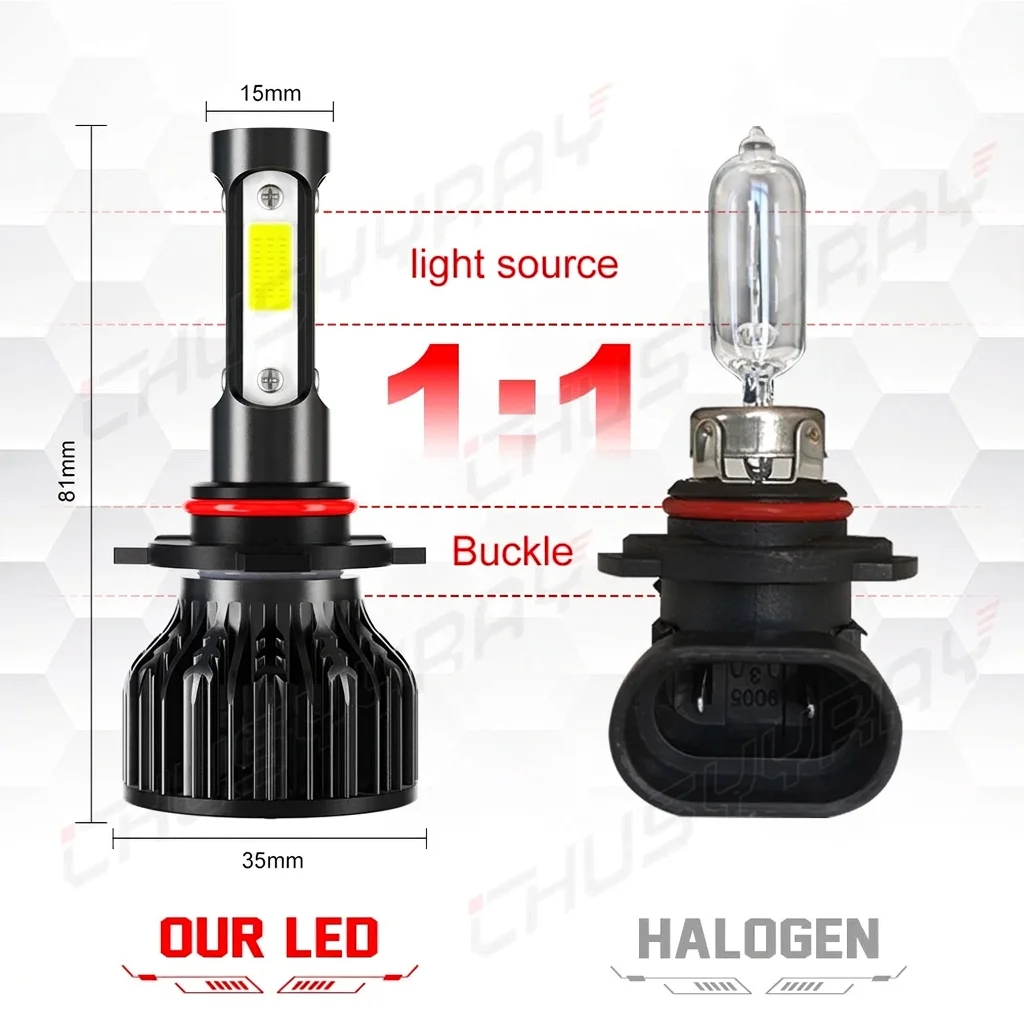 Paket Lampu Depan LED 9012 4 S - Led Headlight 6500K White 12000Lm ulasan dan harga