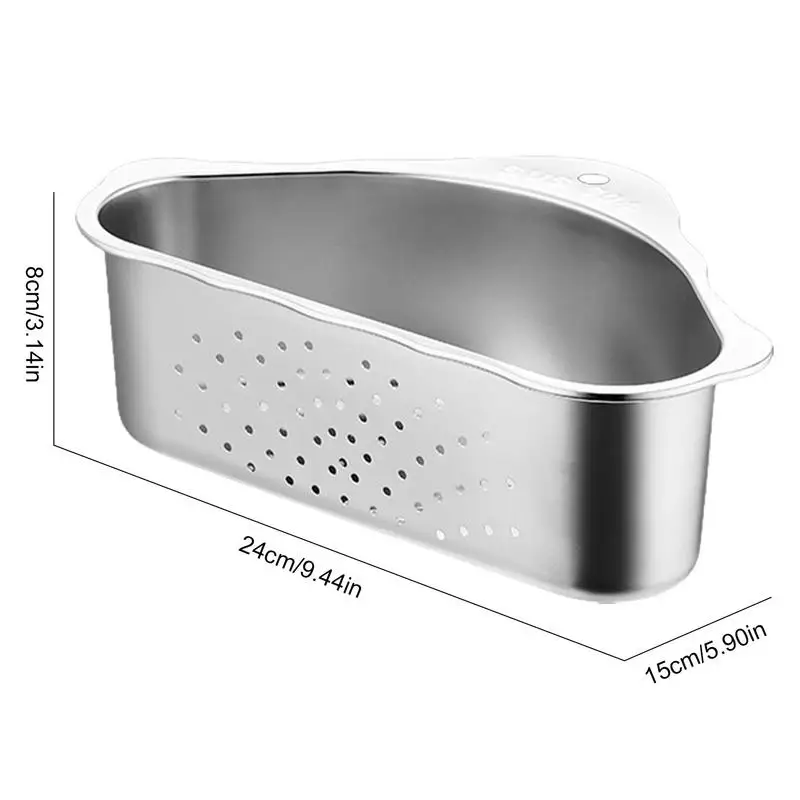 อ่างล้างจาน Colander ตะกร้า Self-Draining Colander ตะกร้าสแตนเลสสามเหลี่ยมตะกร้ากรองอุปกรณ์ครัวกันสนิม