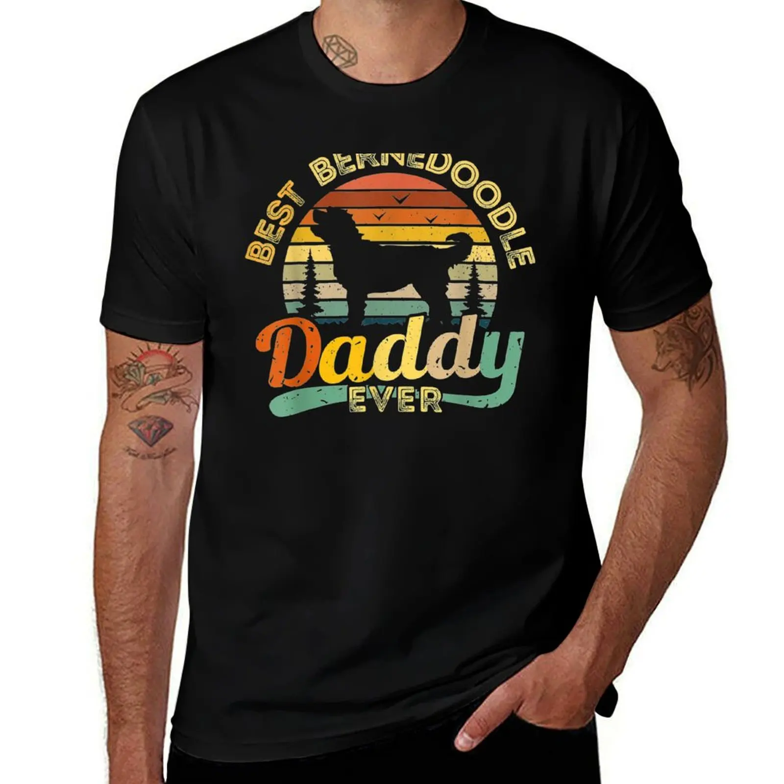 

Bernedoodle Dad Best Daddy Dog Retro Vintage Gift Tee T-Shirt mens graphic t shirts t shirts for man graphic funny T-Shirt